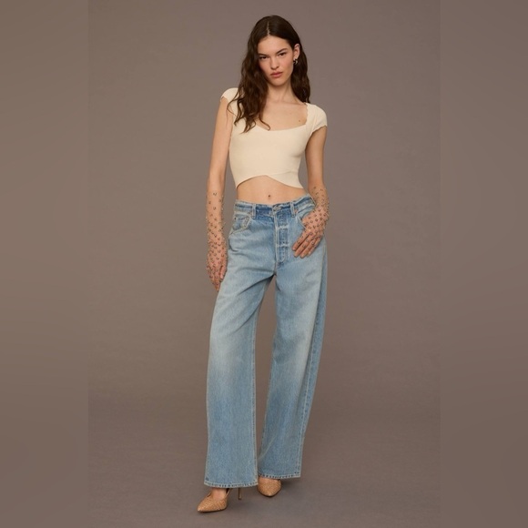 Anthropologie By Anthropologie Cropped Sweater Tee Sz M - Picture 11 of 11